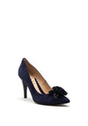 Emis Suede Fabric Flower Court Shoes, Navy