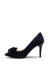 Emis Suede Fabric Flower Court Shoes, Navy