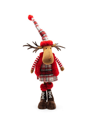 Enchante Winter Standing Reindeer, Red