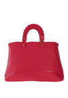 Zen Collection Large Woven Detail Satchel Bag, Fuschia