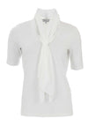 ERFO Scarf Collar Jersey Blouse, Ivory