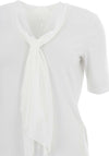 ERFO Scarf Collar Jersey Blouse, Ivory