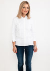 ERFO Ribbed Front Panel Blouse, White