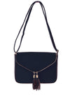 Zen Collection Faux Pebbled Leather Envelope Shoulder Bag, Navy