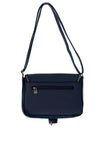 Zen Collection Faux Pebbled Leather Envelope Shoulder Bag, Navy