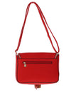 Zen Collection Faux Pebbled Leather Envelope Shoulder Bag, Red