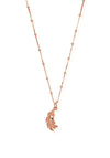 ChloBo Bobble Chain Heart in Feather Necklace, Rose Gold