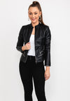 Seventy1 Faux Leather Biker Jacket, Black