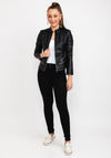 Seventy1 Faux Leather Biker Jacket, Black
