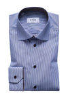 Eton Poplin Contemporary Fit Stripe Shirt, Dark Blue