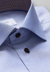 Eton Poplin Contemporary Fit Stripe Shirt, Dark Blue
