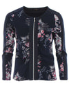 Eugen Klein Floral Zip Front Cardigan, Navy