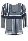 Eugen Klein Paisley & Spot Print Top, Navy