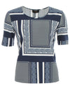 Eugen Klein Paisley & Spot Print Jersey Top, Navy