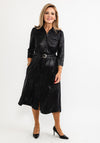 Eva Kayan Leather Look Midi Shirt Dress, Black