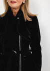 Eva Kayan Velvet Look Long Trench Coat, Black