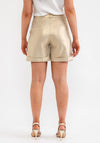 Eva Kayan Metallic Shimmer High Waist Shorts, Gold