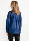 Eva Kayan Leather Look Shirt, Blue