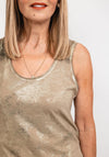 Eva Kayan Metallic Floral Vest Top, Taupe
