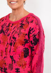 Eva Kayan Metallic Patch Furry Jumper, Hot Pink