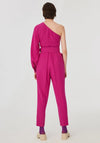 Exquise One Shoulder Belted Jumpsuit, Fuchsia