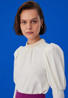 Exquise Beaded Collar Top, Ivory