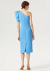 Exquise Puff One Shoulder Midi Dress, Blue