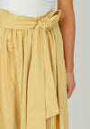 Exquise Flared Cotton Midi Skirt, Pale Yellow