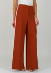 Exquise Contrast Stripe Wide Leg Trousers, Brown