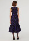 Exquise Fishtail Midi Dress, Purple & Black