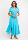 Exquise Ruched Sides Maxi Dress, Blue