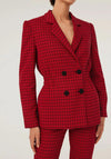Exquise Jagged Check Print Blazer, Red