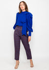 Exquise Oversize Bow & Sleeves Top, Royal Blue