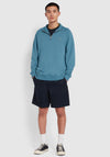 Farah Jim Organic Quarter Zip Jumper, Saxe