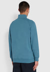 Farah Jim Organic Quarter Zip Jumper, Saxe