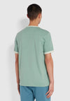 Farah Groves Ringer Organic T-Shirt, Jade Green