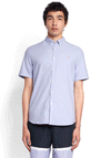 Farah Brewer Short Sleeve Slim Fit Shirt, Dusty Purple