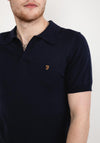 Farah Purcell Knitted Polo Shirt, True Navy