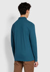 Farah Aslam Long Sleeve Polo Shirt, Atlantic