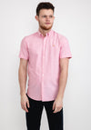 Farah Brewer Slim Fit Short Sleeve Shirt, Coral Pink