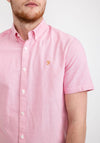 Farah Brewer Slim Fit Short Sleeve Shirt, Coral Pink