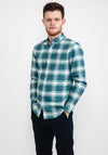 Farah Brewer Check Long Sleeve Shirt, Ocean