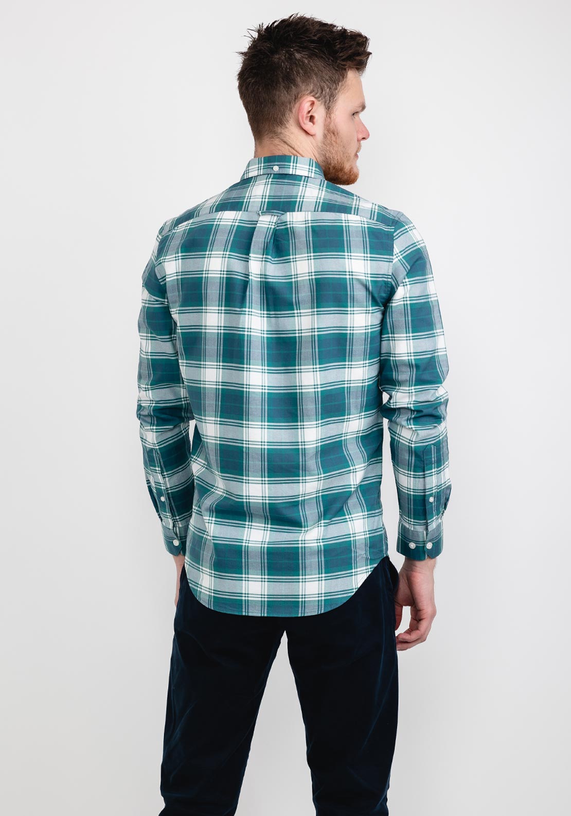 Farah Brewer Check Long Sleeve Shirt, Ocean