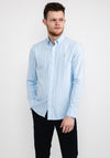 Farah Brewer Wide Stripe Long Sleeve Shirt, Sky Blue