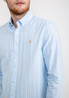 Farah Brewer Wide Stripe Long Sleeve Shirt, Sky Blue