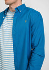 Farah Brewer Slim Fit Organic Shirt, Maritime Blue