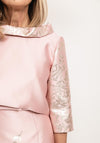 Fely Campo Metallic Leaf Dress & Jacket, Rose Pink