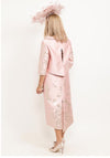 Fely Campo Metallic Leaf Dress & Jacket, Rose Pink