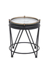 Fern Cottage Metal Clock Table, Black