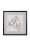 Fern Cottage Gold Leaf Palm Tree Framed Art, 50x50cm